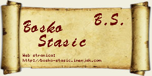 Boško Stašić vizit kartica